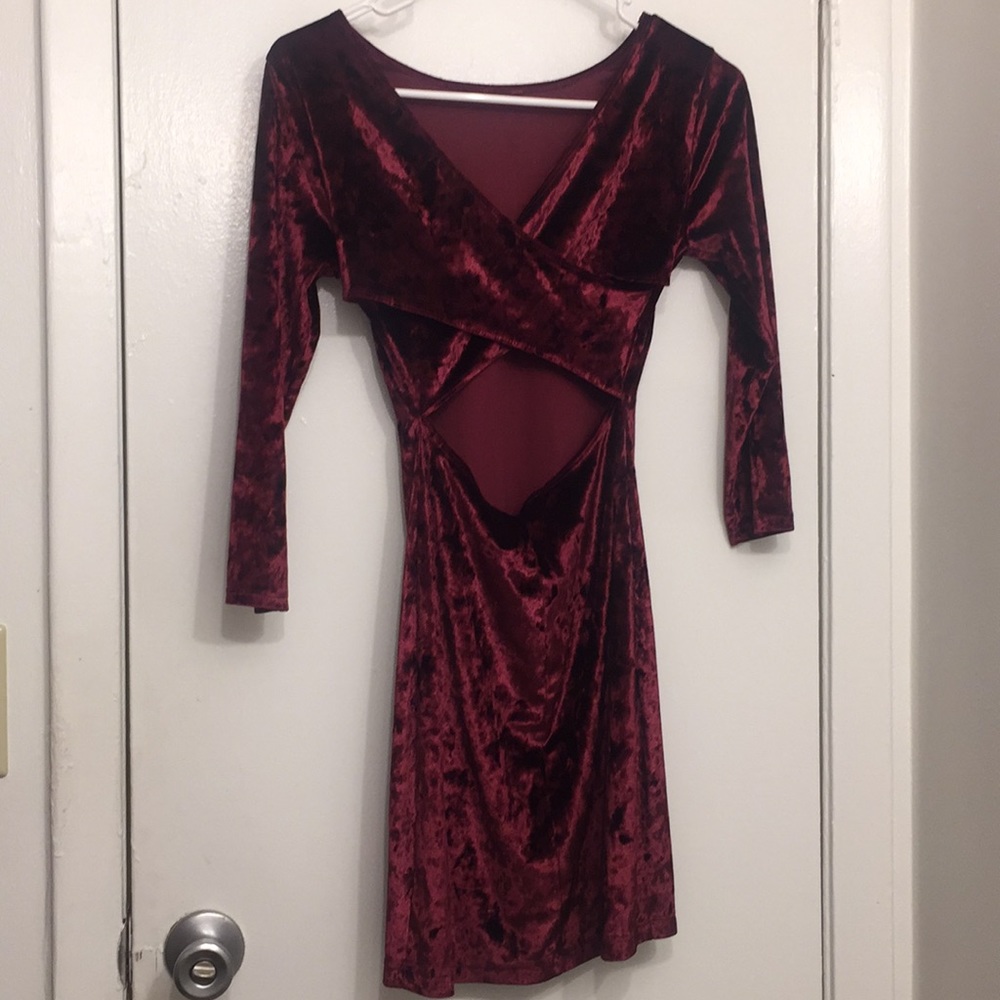 Red velvet body con dress